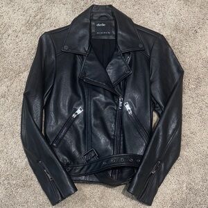 Elodie Black Leather Biker Jacket